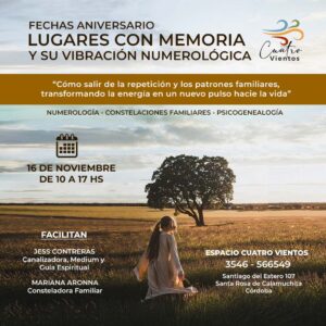 Taller Fechas Aniversario, Lugares con Memoria y su vibración Numerológica